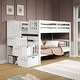 preview thumbnail 1 of 35, Taylor & Olive Trillium Twin over Twin Stairway Bunk Bed, 3 Steps White