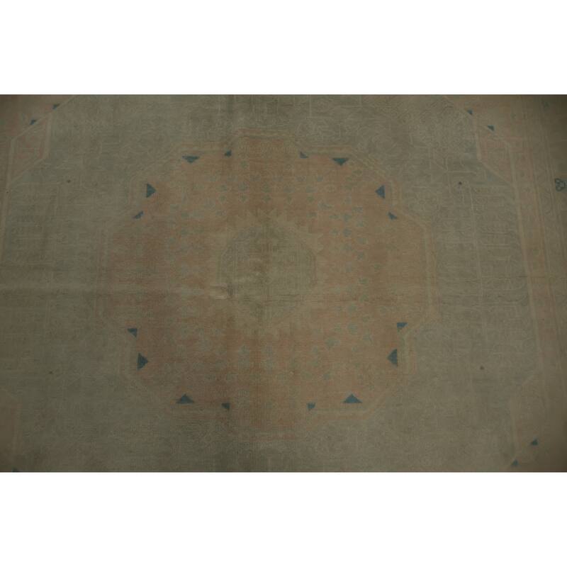 Hand Knotted Oriental 100% Wool Carpet Transitional Geometric Greys & Charcoal Oushak Area Rug - 7' 11'' X 6' 2''