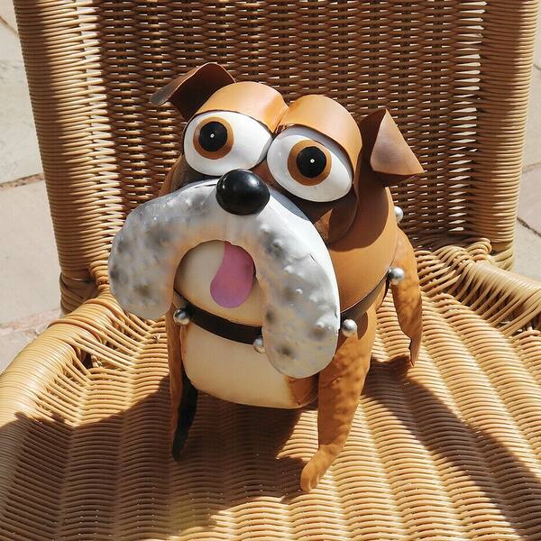 Shop A Perry Dog Bobble Head Garden Statues Outdoor Animal Bobblehead Sculpture Yard Art Hand Painted On Sale Overstock 30859999