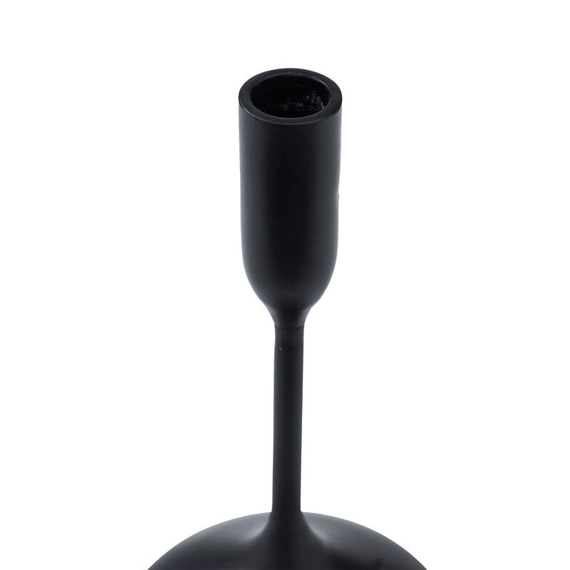 Renwil Chambers Indoor Aluminum Set Of 3 Tapered Candle Holder, Matte Black