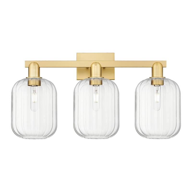 Innovations Lighting 716-3W-14-26 Preston Vanity Preston 3 Light 26" - Satin Gold / Clear