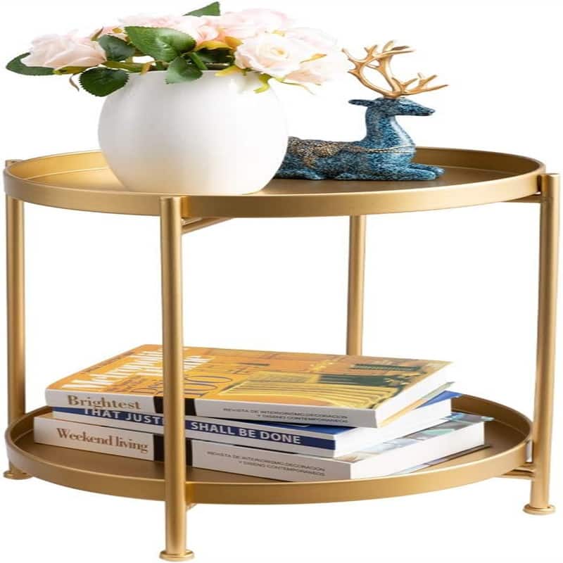 Round Metal End Side Table