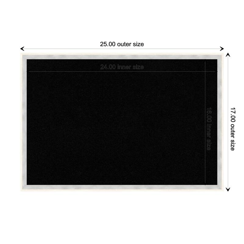 Paige Wood Framed Black Corkboard Bulletin Board - Paige White Silver - Board Size 24x16