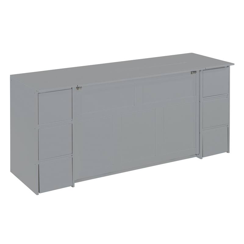 Modern Murphy Bed with Drawers, Cabinets, and USB Ports