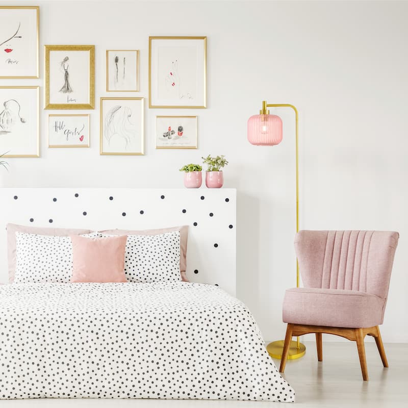 Frederick River of Goods Gold Metal and Glass Candlestick Floor Lamp