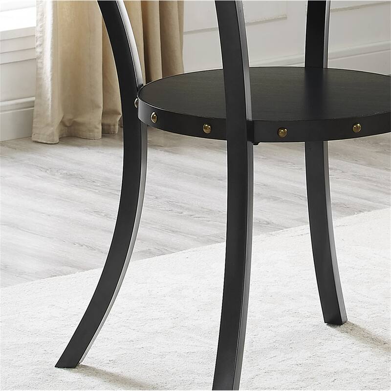 Wood Counter Height Nailhead Round Dining Table