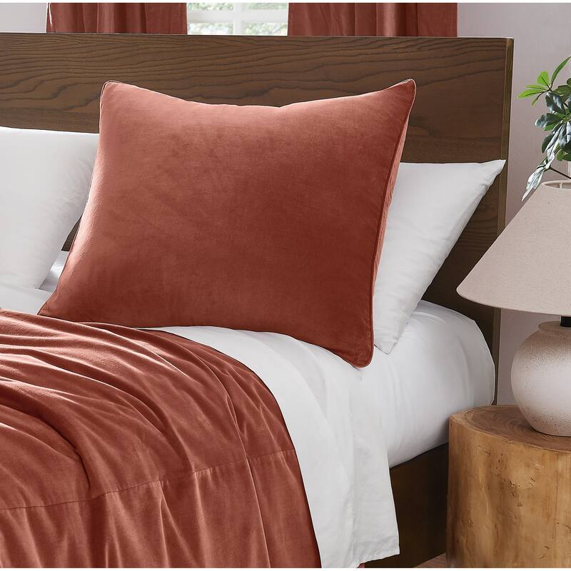 Brooklyn Loom Matte Cotton Velvet Euro Sham - Cover Only