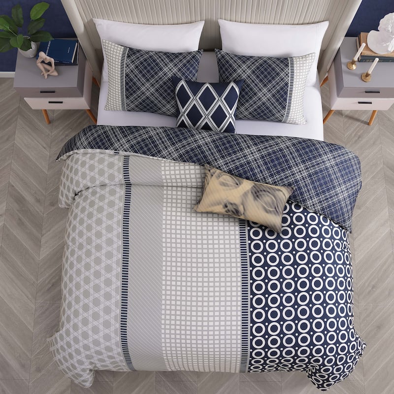 Bebejan Vertigeo 100% Cotton Sateen 5 Piece Reversible Comforter Set