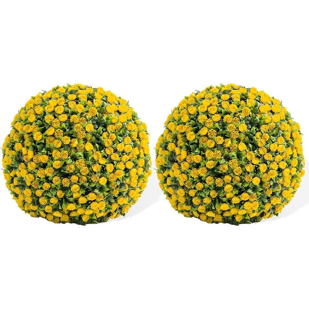 2PCS 21" Artificial Flower Topiary Decorative Balls for Home Decor - 21.6 inch