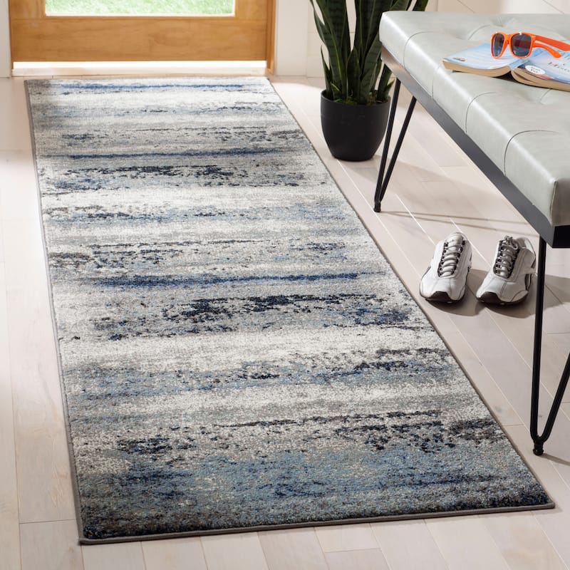 SAFAVIEH Galaxy Teodorica Modern Abstract Rug - 2'3" x 8' Runner - Grey/Ivory