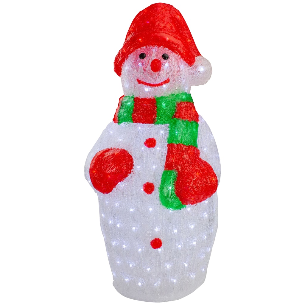 34" Lighted Commercial Grade Acrylic Snowman Christmas Display Decoration