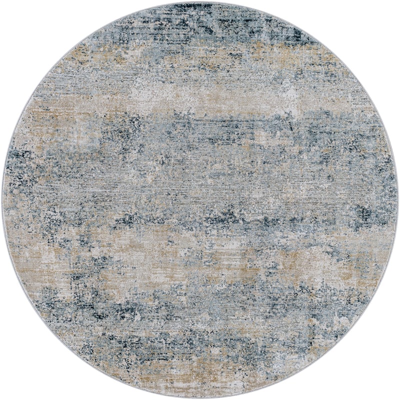 Livabliss Nautical & Coastal Brunswick Abstract Area Rug - 5'3" x 5'3" Round - Ocean