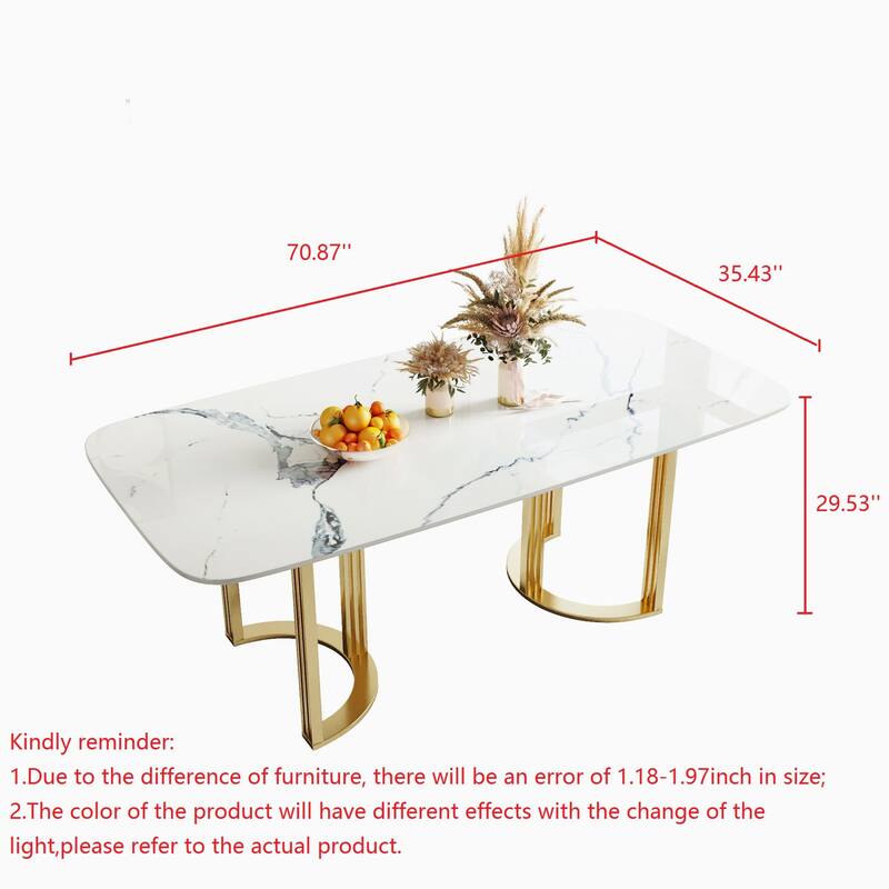 JASIWAY 6-Person Modern Rectangular Dining Table with 6pcs Chairs