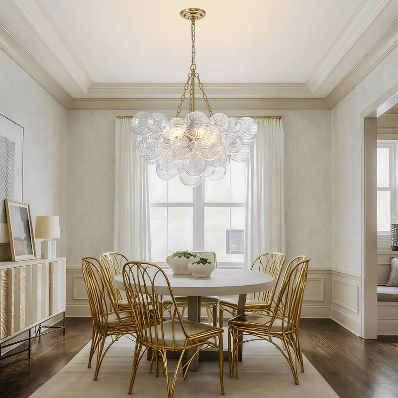 Starsky 6-Light Swirled Bubble Glass Globe chandelier