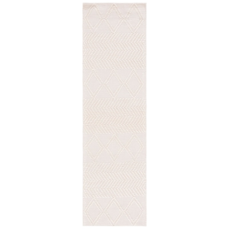 SAFAVIEH Handmade Natura Sabiha Boho Wool Rug - 2'3" x 9' Runner - Ivory