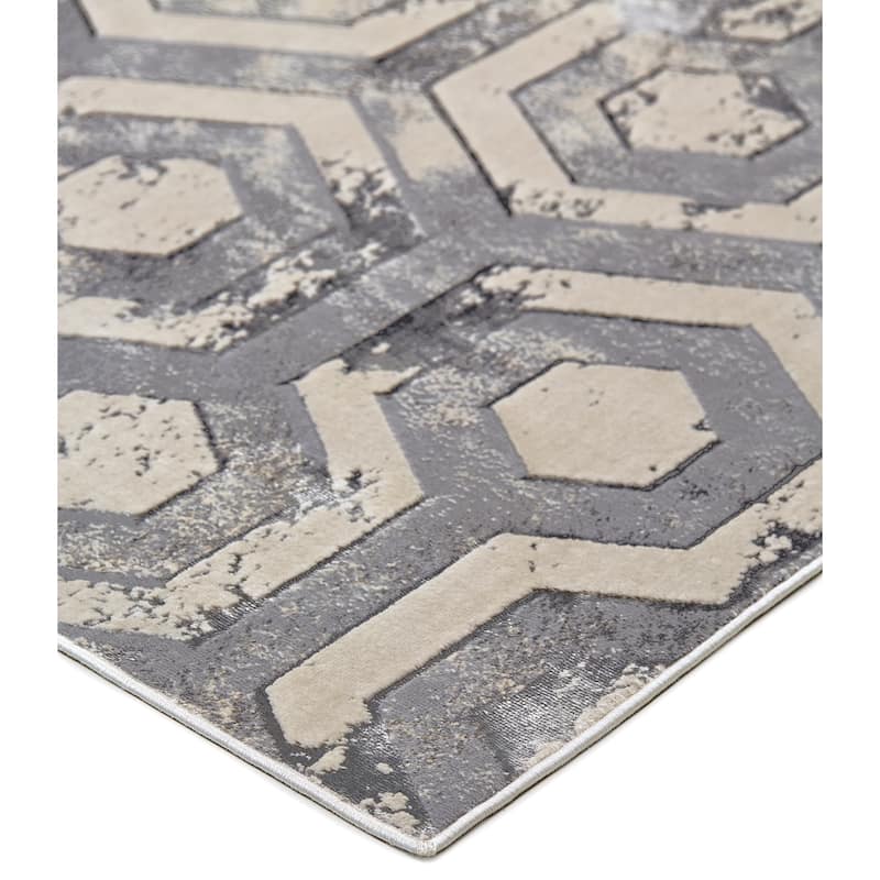 Grand Bazaar Orin Machine Made Distressed Modern Area Rug