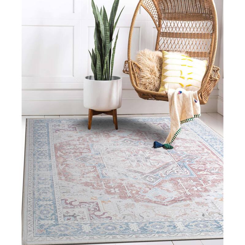 Distressed Boho Machine Washable Area Rug