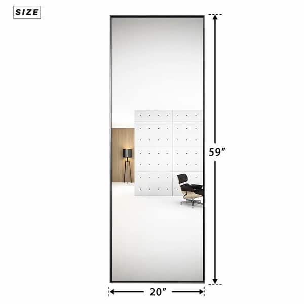 dimension image slide 1 of 20, Aluminum Alloy Full Length Floor Mirror