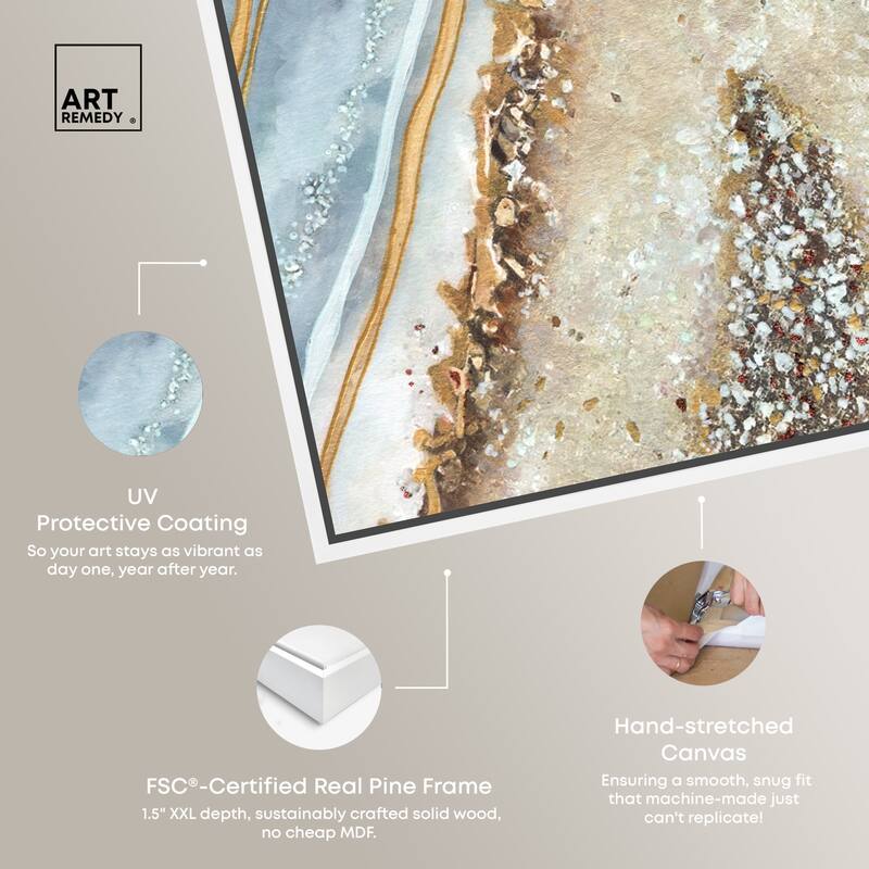 Art Remedy Clarity Art Framed Mineral, Agate & Geode 1 Piece Canvas Wall Art
