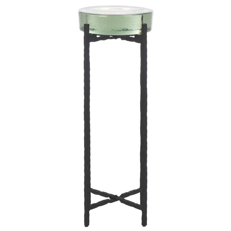 SAFAVIEH Couture Kathaleen Cast Glass Drink Round Table - 9"W x 9"D x 22"H