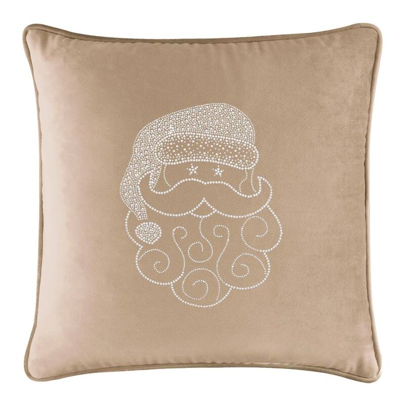 Sparkles Home Santa Rhinestone Pillow - Champagne Velvet - 20 x 20