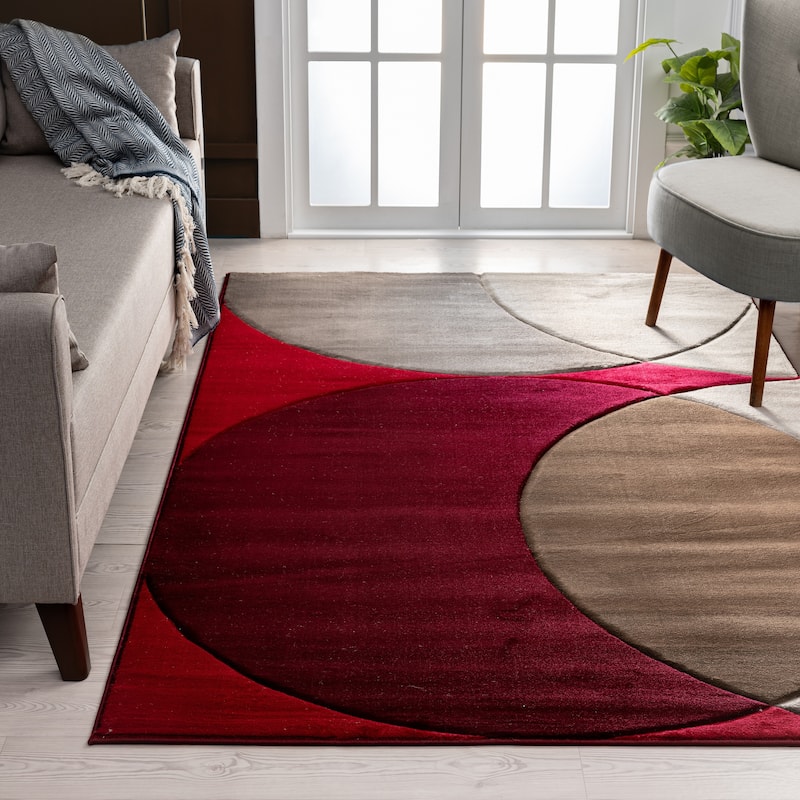Rhodes Collection Abstract Circle Area Rug