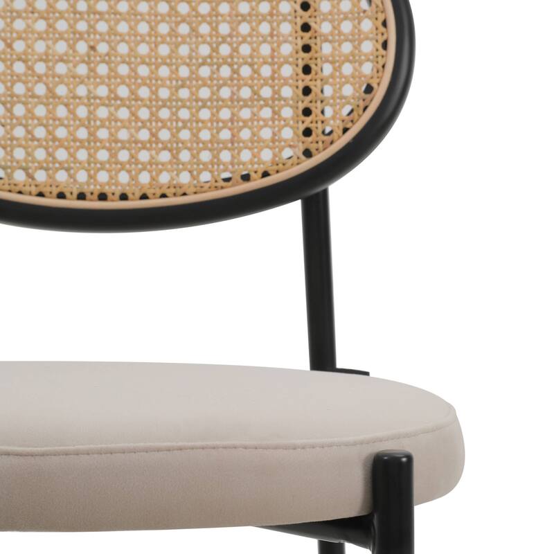LeisureMod Euston Modern Wicker Bar Stool with Powder Coated Steel Frame - 42"