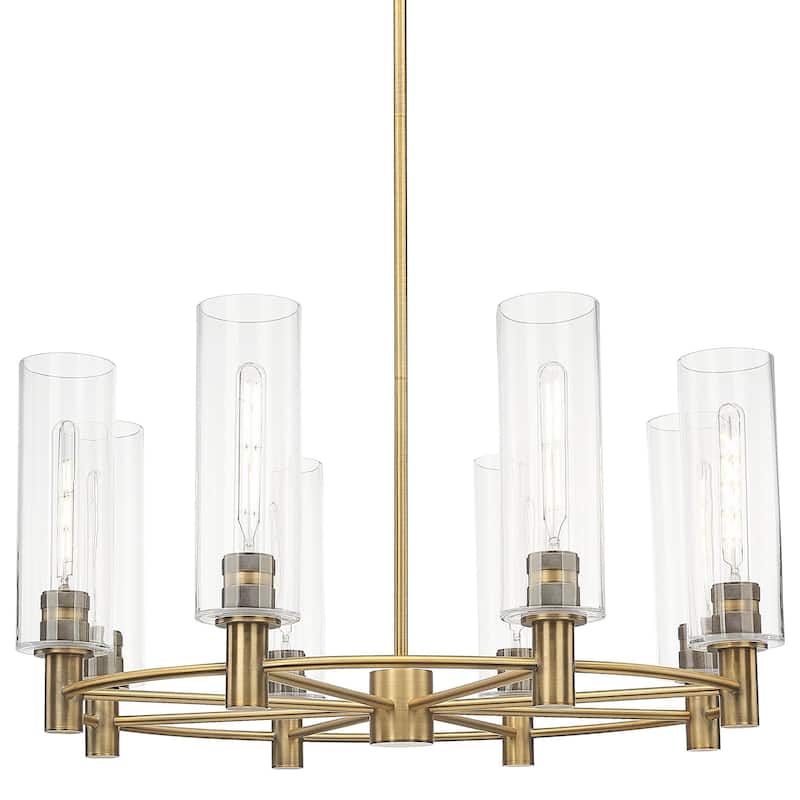 Innovations Lighting 434-8CR-15-32 Crown Point Chandelier Crown Point - Brushed Brass / Clear