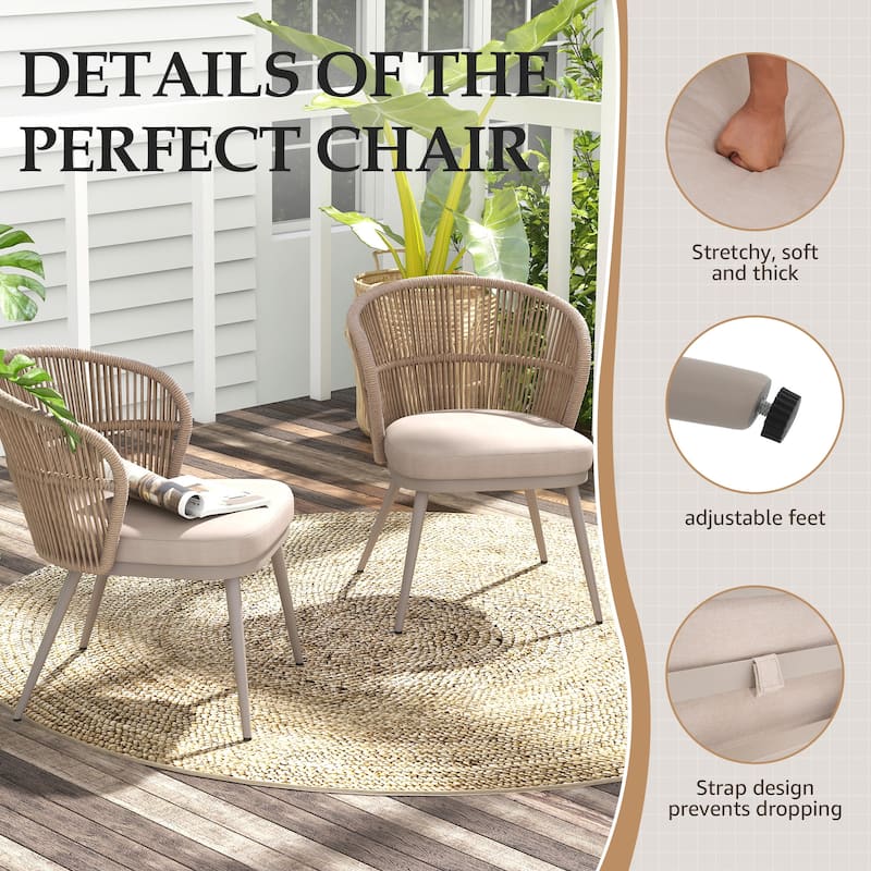 Outdoor 2-piece Dining Chair with Cushion