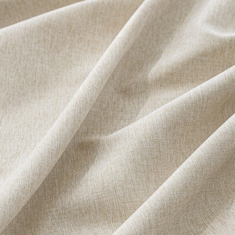 No Hook Linen Texture Shower Curtain with Snap-in Liner
