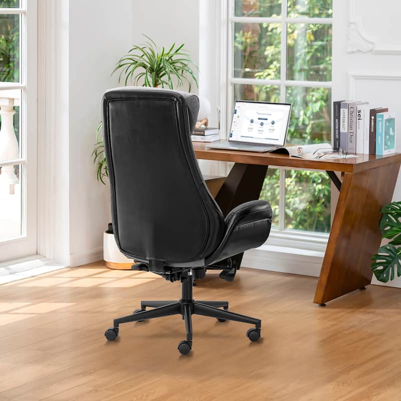 Glitzhome 48-inch Two-tone High Back Gaslift Ergonomic Executive Swivel Home Office Chair - 43.75"-47.75"H