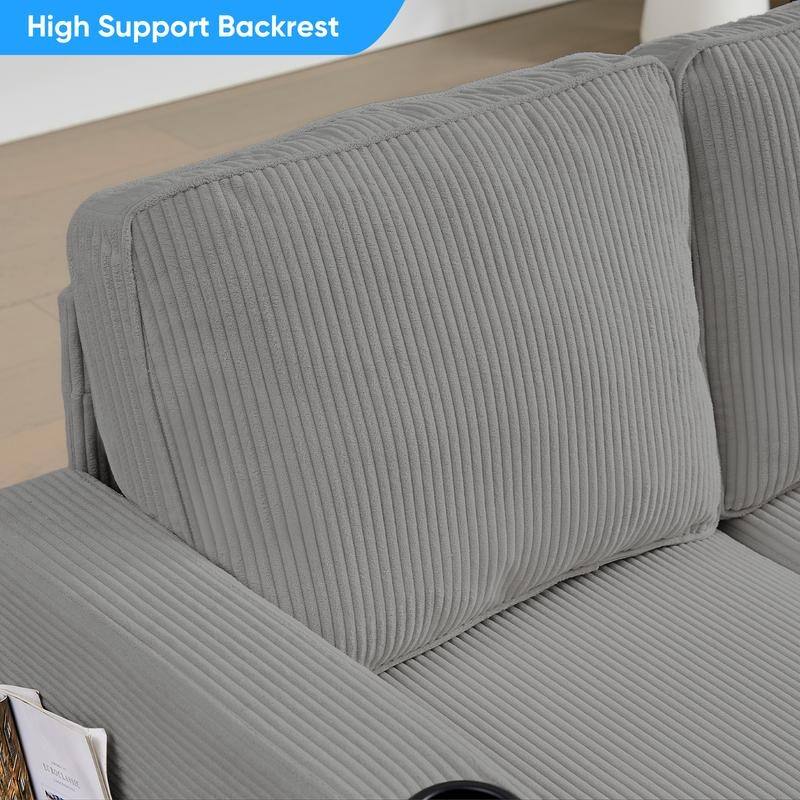 Mixoy Convertible Modular bunk combination sofa with pull out bed,L-shaped 5-seat Sectional Sleeper Sofa Bed with Storage seat