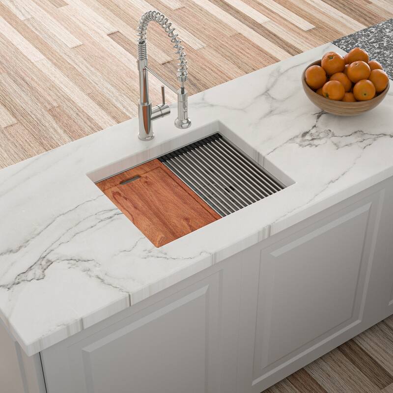 Single Bowl Undermount Workstation Kitchen Sink