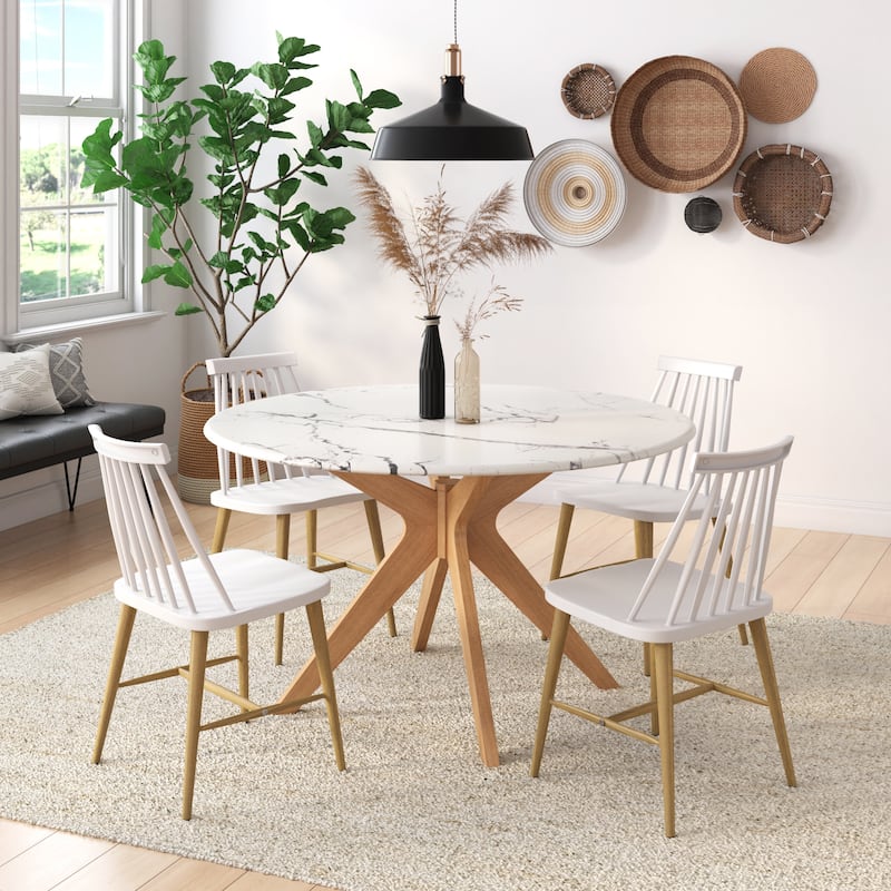 Elysian - 50" Round Faux Marble Dining Table