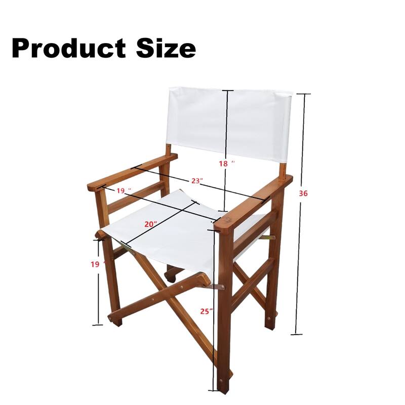 Outdoor Folding Chair Wooden Director Chair (Set of 2)
