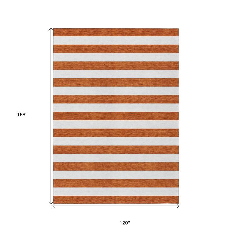 Elri Stripe Weather Resistant Blended Style Outdoor Rug
