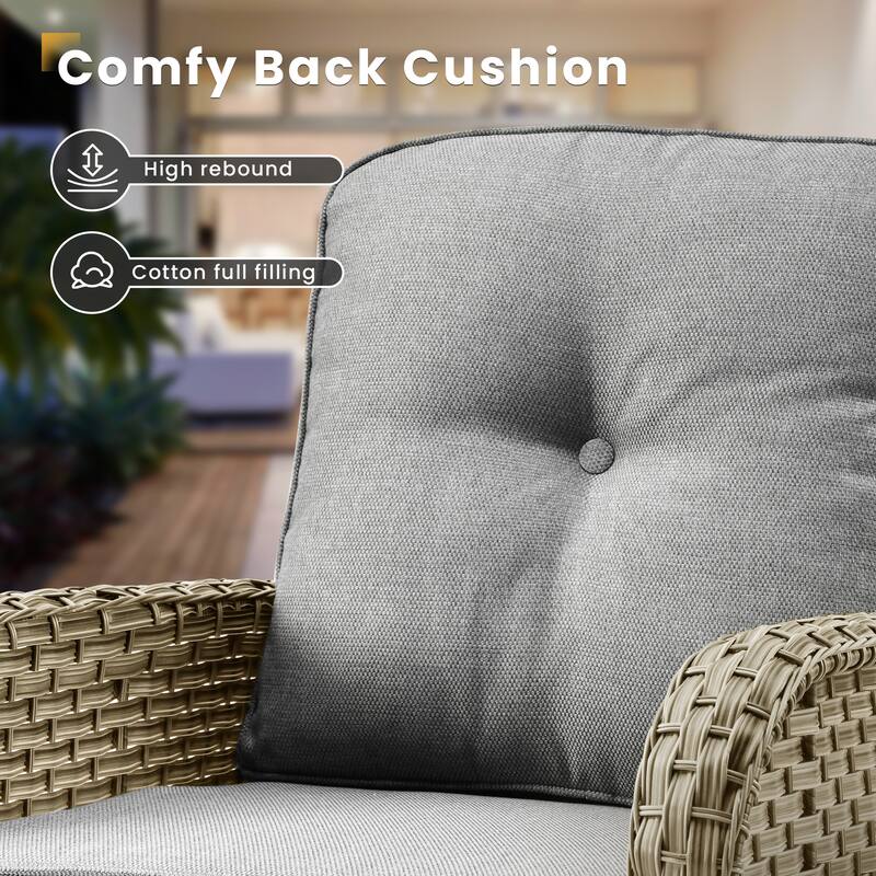 XIZZI Outdoor Patio Furniture Conversation Set with Fire Table