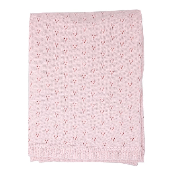 slide 1 of 1, Pointelle Layette Baby Blanket, Pink