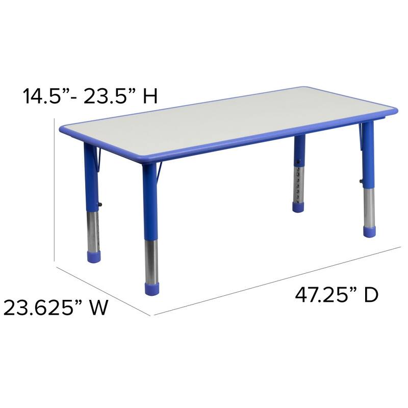 23.625"W x 47.25"L Rectangle Plastic Activity Table Set with 4 Chairs