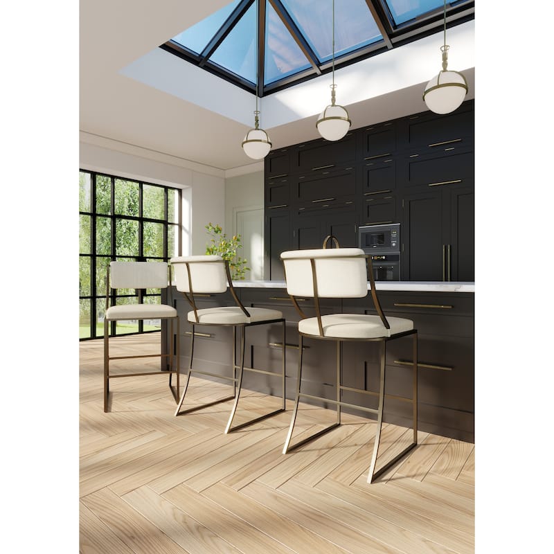 New Ridge Home Goods Mina Metal Modern Upholstered Bar Stool