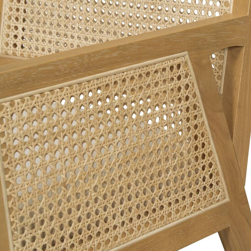 Christopher Knight Home - Set of 2 Coastal Rattan Upholstered Dining Chair with Solid Rubber Wood Frame