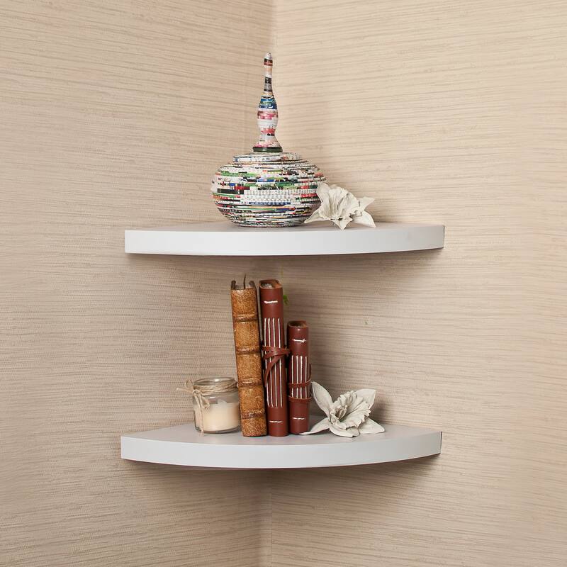 Corner Radial Shelves (Set of 2) - White