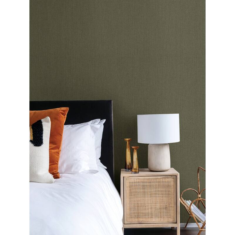 Advantage Hoshi Green Woven Wallpaper - 20.9in x 396in x 0.025in - 20.9in x 396in x 0.025in