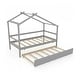 preview thumbnail 5 of 20, Kids Twin Size House Bed with Trundle and Roof