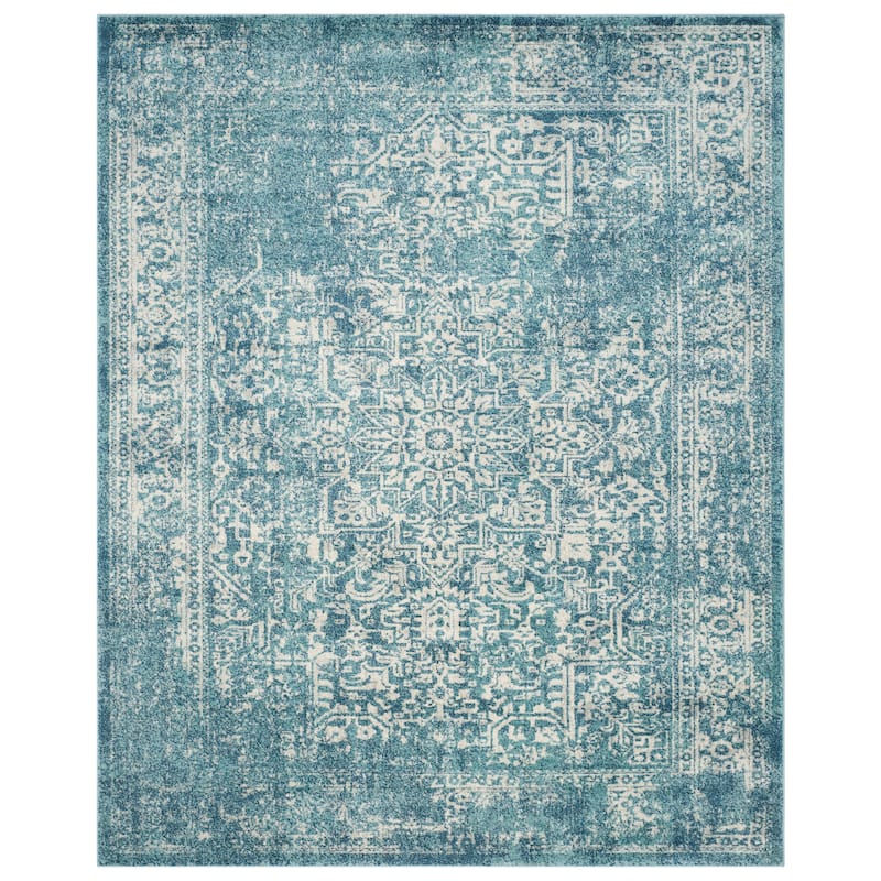 SAFAVIEH Evoke Quinn Vintage Distressed Rug - 6'7" x 9' - Blue/Ivory