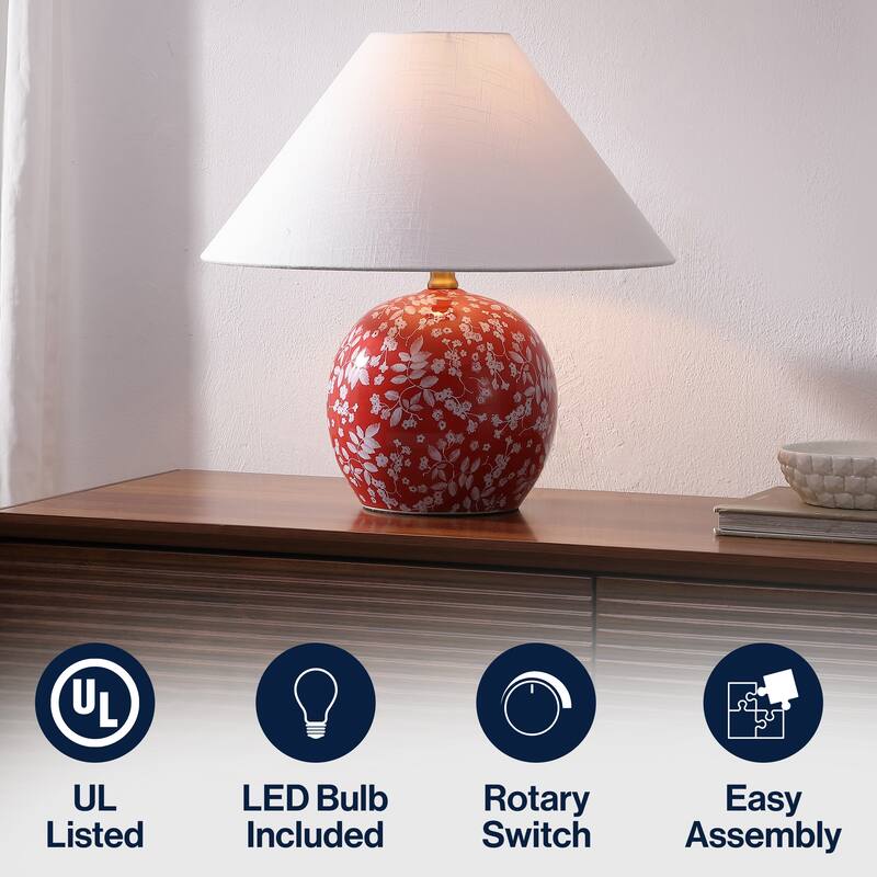 Felice 17.25" Ceramic Globe LED Table Lamp, By JONATHAN Y