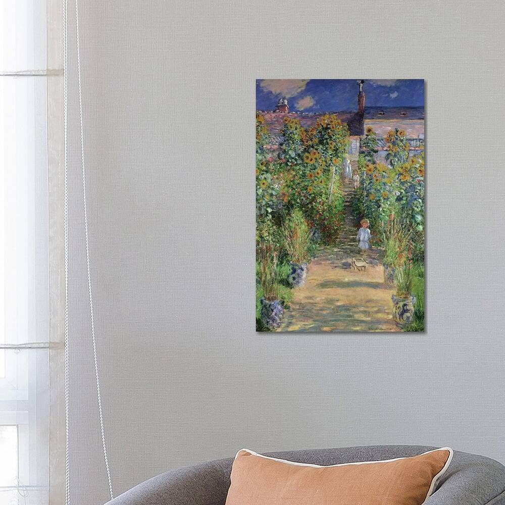 iCanvas "The Artist's Garden at Vetheuil, 1880 " by Claude Monet Canvas Print