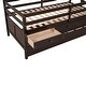 preview thumbnail 6 of 6, Espresso Solid Pine Wood Low Loft Bed Twin Size with Full Safety Fence, Storage Drawers, and Trundle