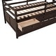 preview thumbnail 6 of 6, Espresso Solid Pine Wood Low Loft Bed Twin Size with Safety Fence