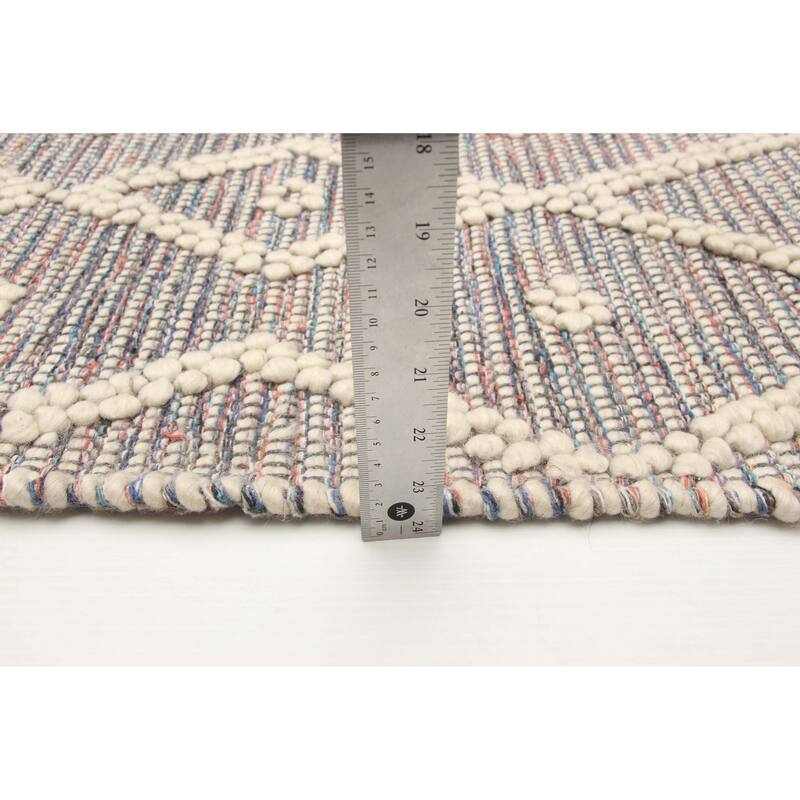ECARPETGALLERY Braid weave Sienna Grey Wool Rug - 4'11 x 7'9